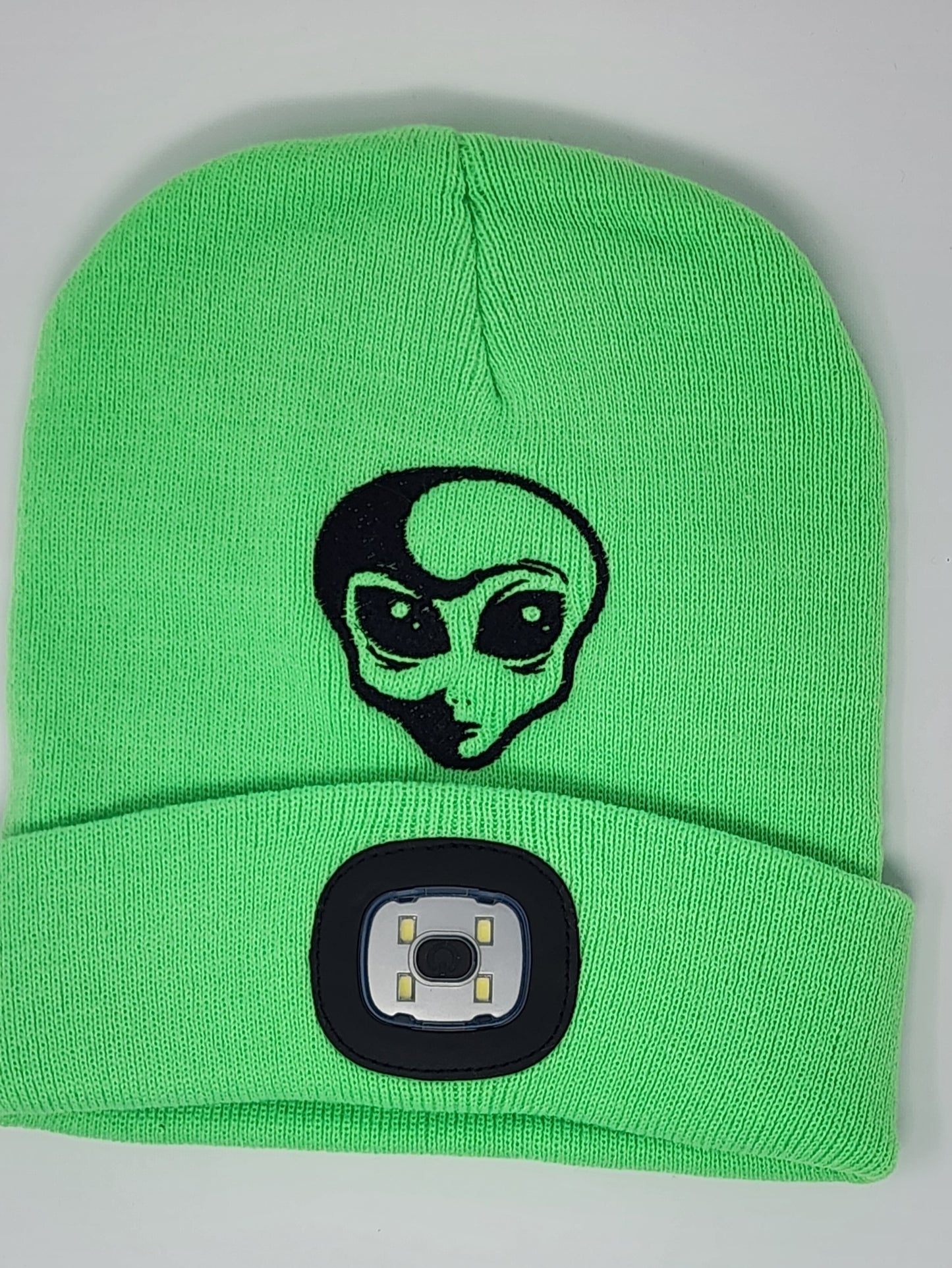 Embroidered Alien Beanie with rechargeable light| Embroidered Hat | Camping | Walking | Hiking | Jogging | Night Shift