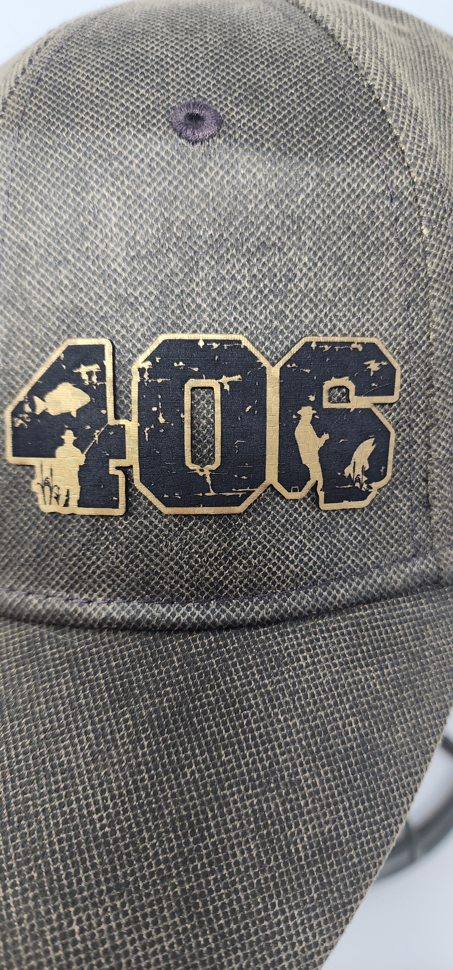 406 Walleye Fisherman Laser Engraved Patch Snapback