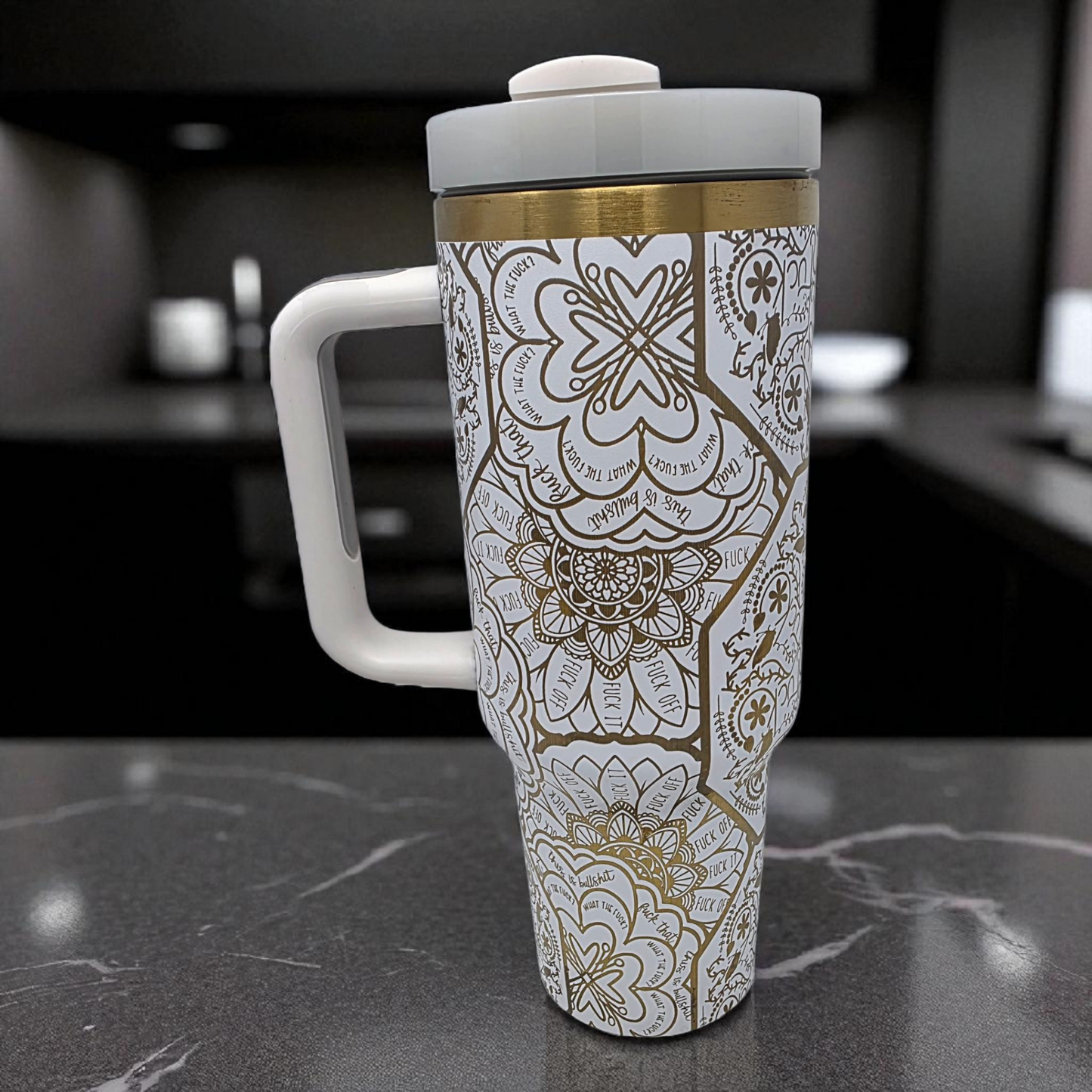 Nurse Cup Swear Mug Mandala Cuss Cup Divorce Gift Laser Engraved 40oz Tumbler Hidden Swear Words Funny Birthday Gift