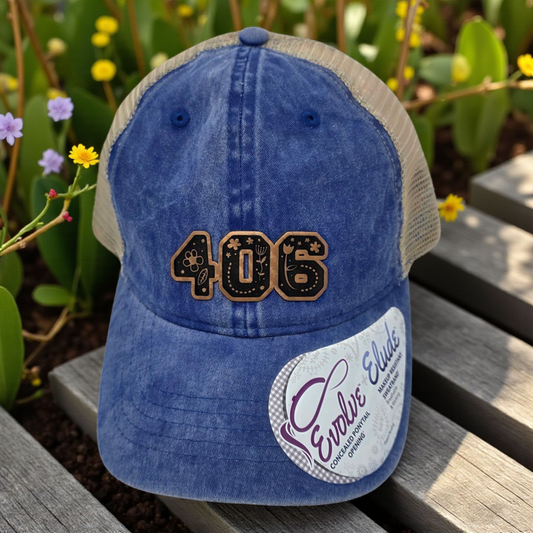 406 Infinity Her Women's Pigment Dyed Under Visor Flowers with Mesh Back Cap