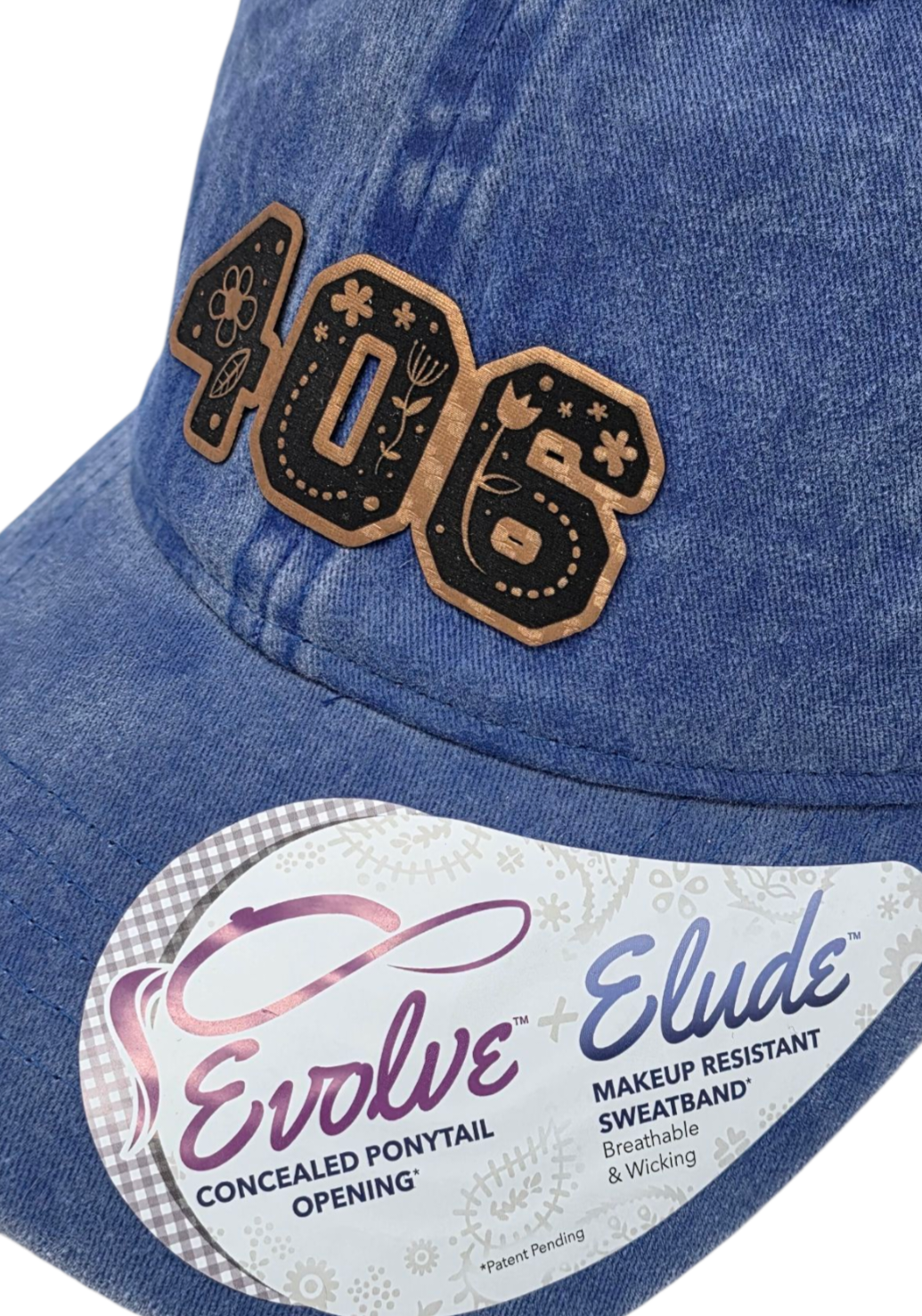 406 Infinity Her Women's Pigment Dyed Under Visor Flowers with Mesh Back Cap
