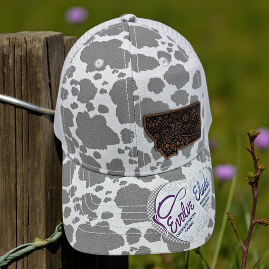 Montana Laser Engraved Patch on Infinity Her Women's Modern Trucker Cap
