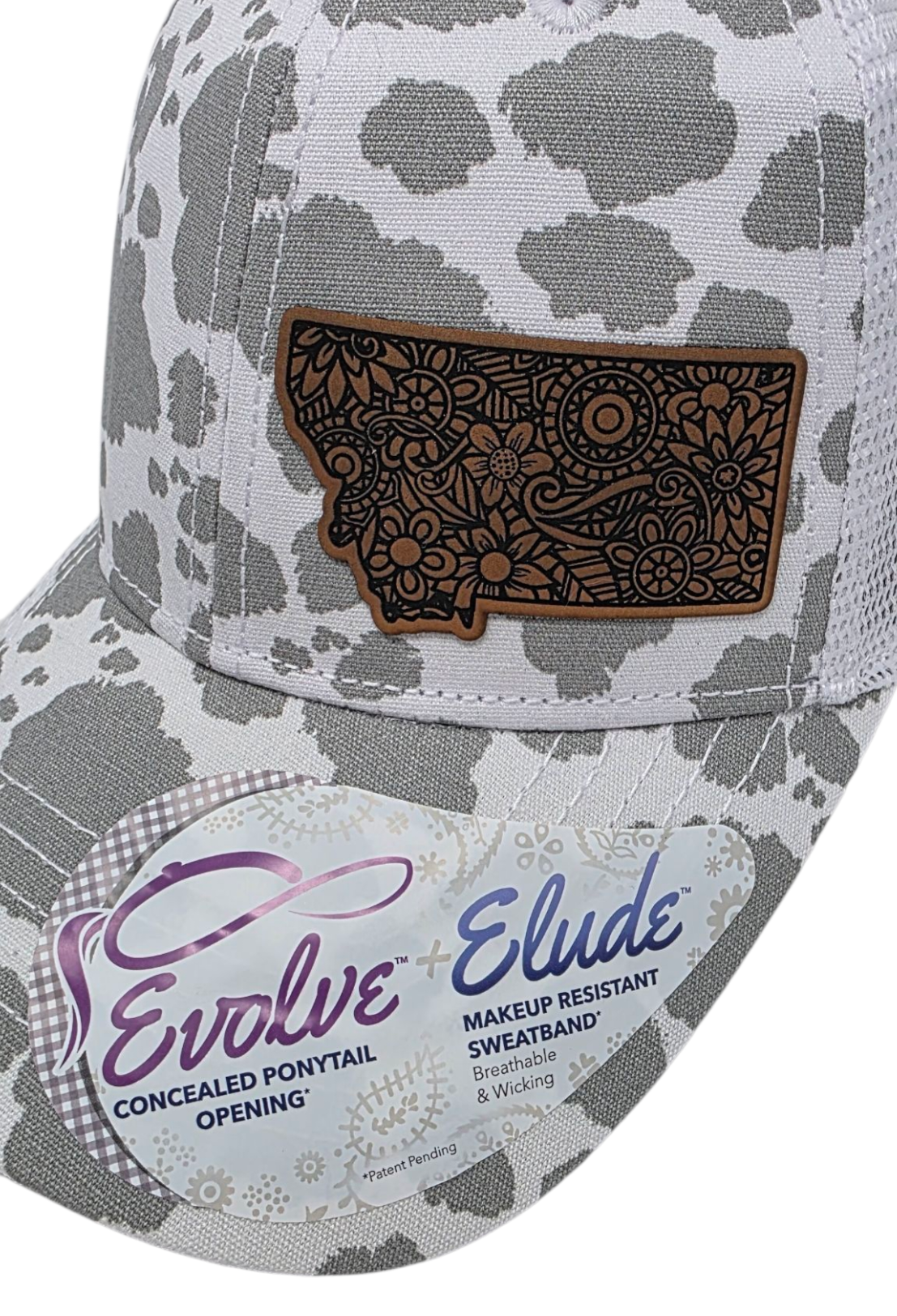 Montana Laser Engraved Patch on Infinity Her Women's Modern Trucker Cap