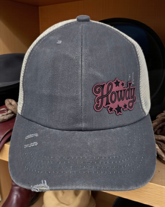 Howdy! Gray Distressed Ballcap - Nature’s Eleance Meets Rugged Style!