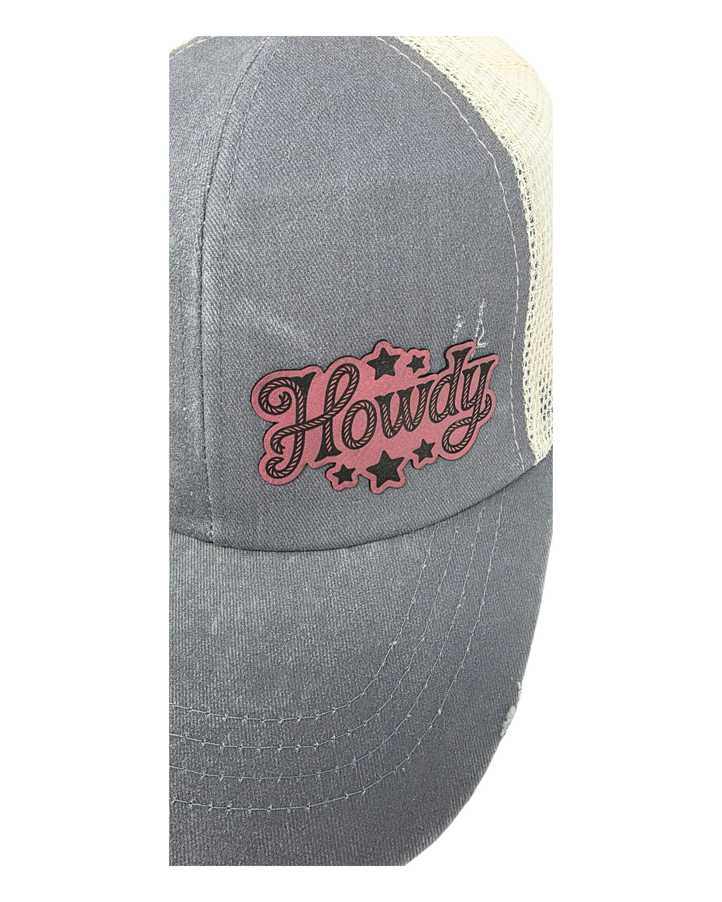 Howdy! Gray Distressed Ballcap - Nature’s Eleance Meets Rugged Style!