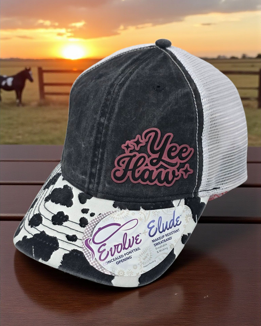 YeeHaw Cow Print Hat - Nature’s Elegance Meets Rugged Style!