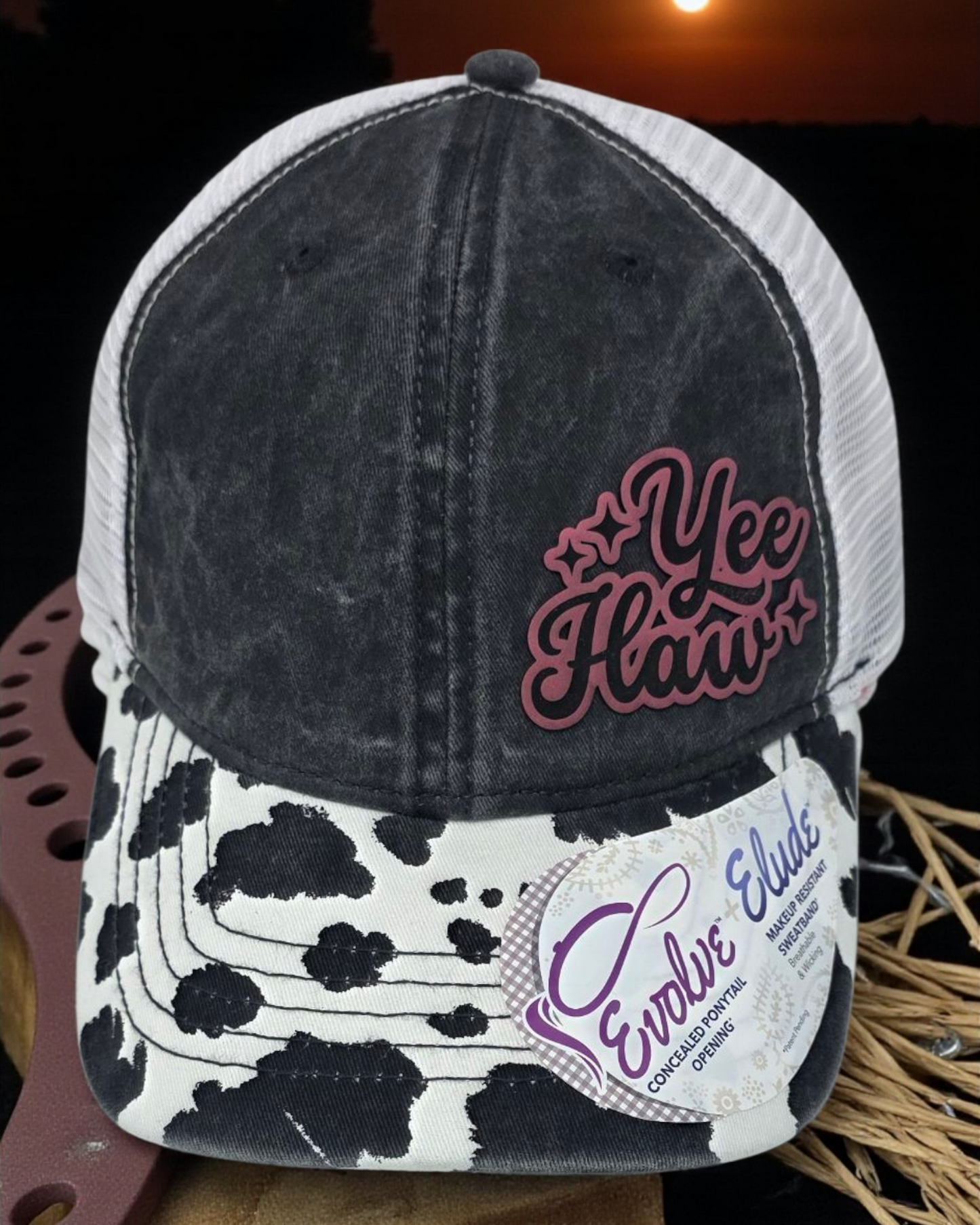 YeeHaw Cow Print Hat - Nature’s Elegance Meets Rugged Style!
