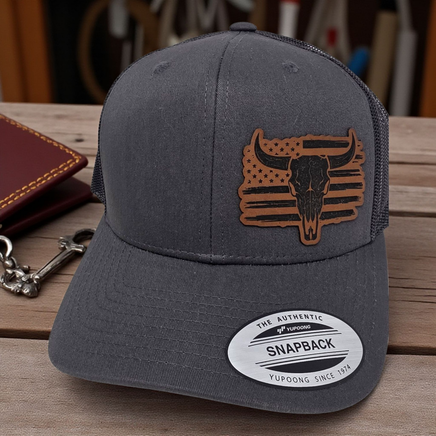 Strength and Patriotism Hat with Laser-Engraved Patch