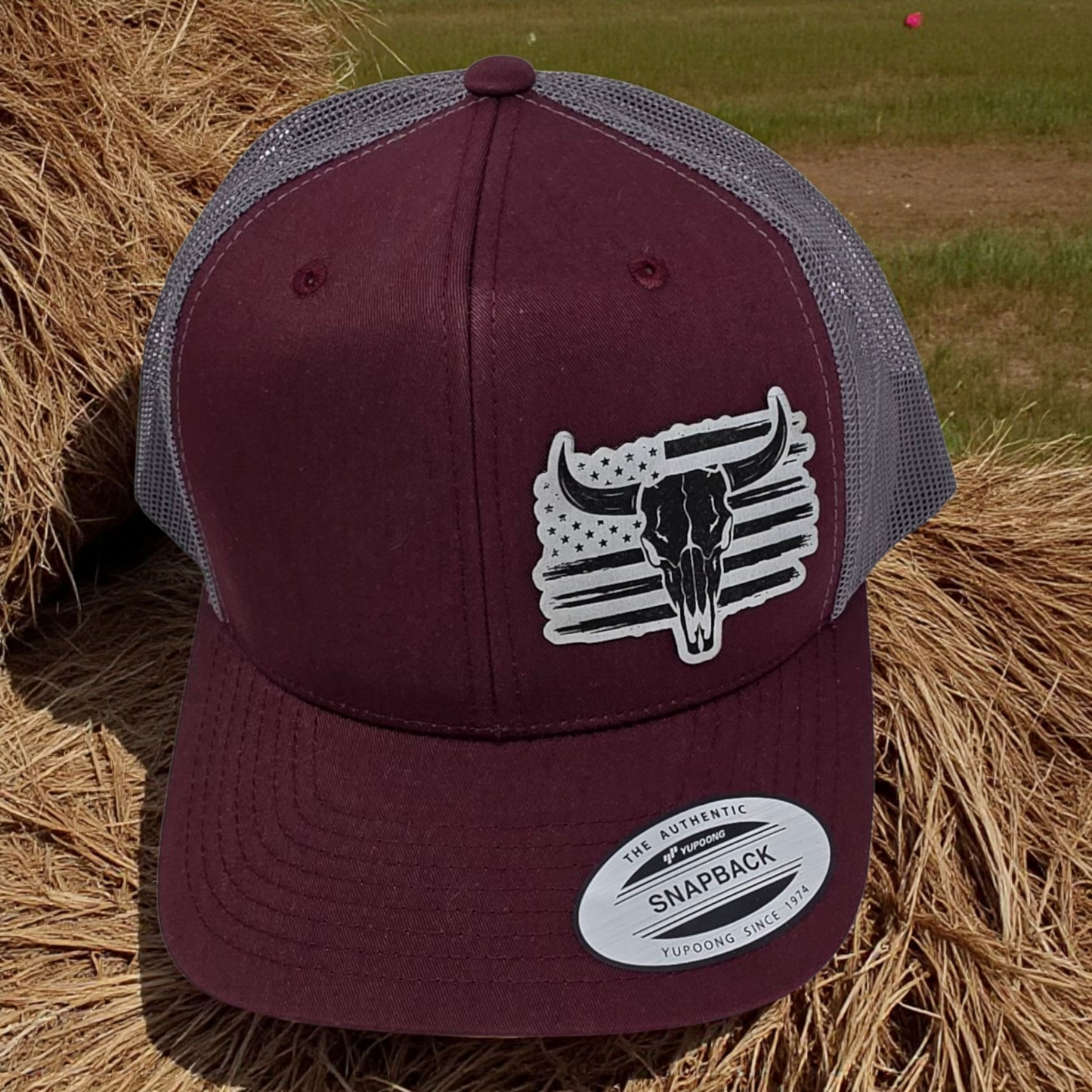 Strength and Patriotism Hat with Laser-Engraved Patch