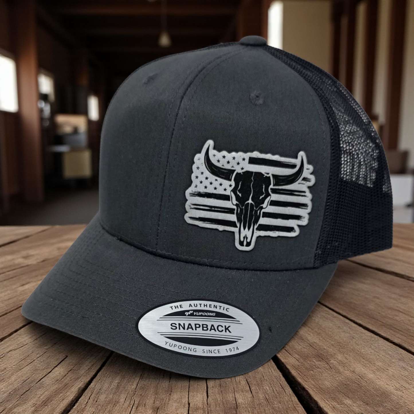 Strength and Patriotism Hat with Laser-Engraved Patch