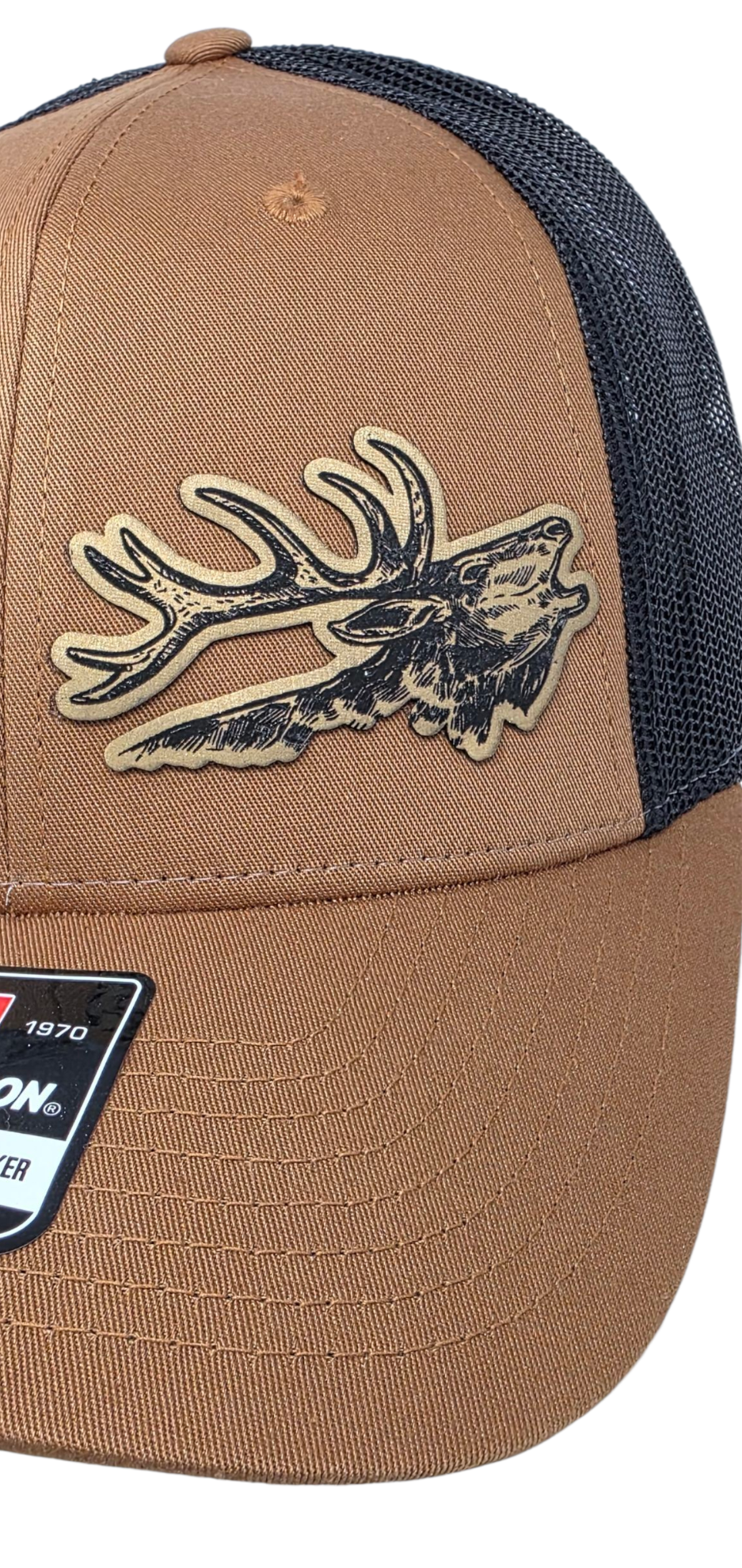Richardson 115 Snapback Hat with Laser-Engraved Bugling Elk Patch