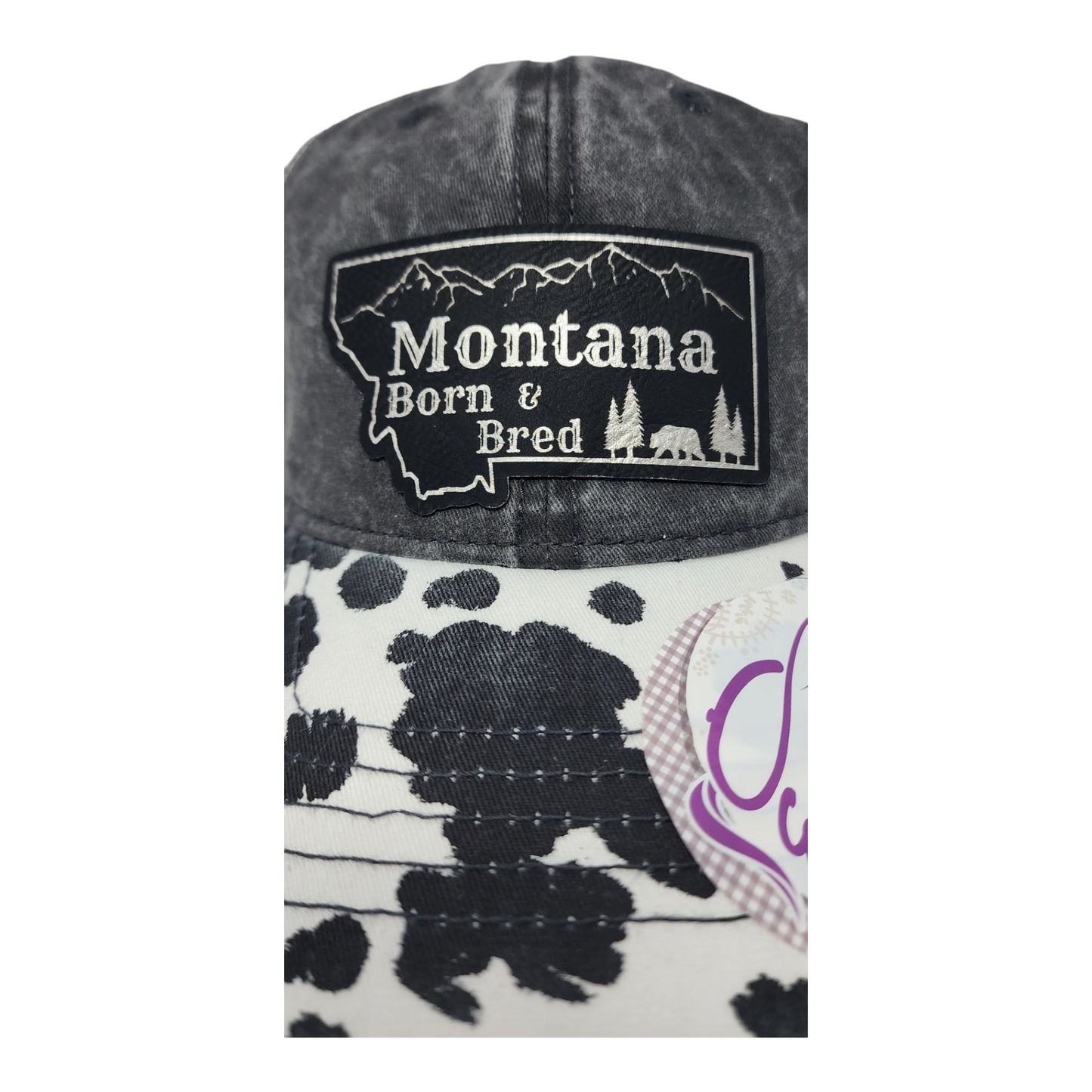 Montana Born & Bred Infinity Her Women's Cow Printed Visor with Mesh Back Cap