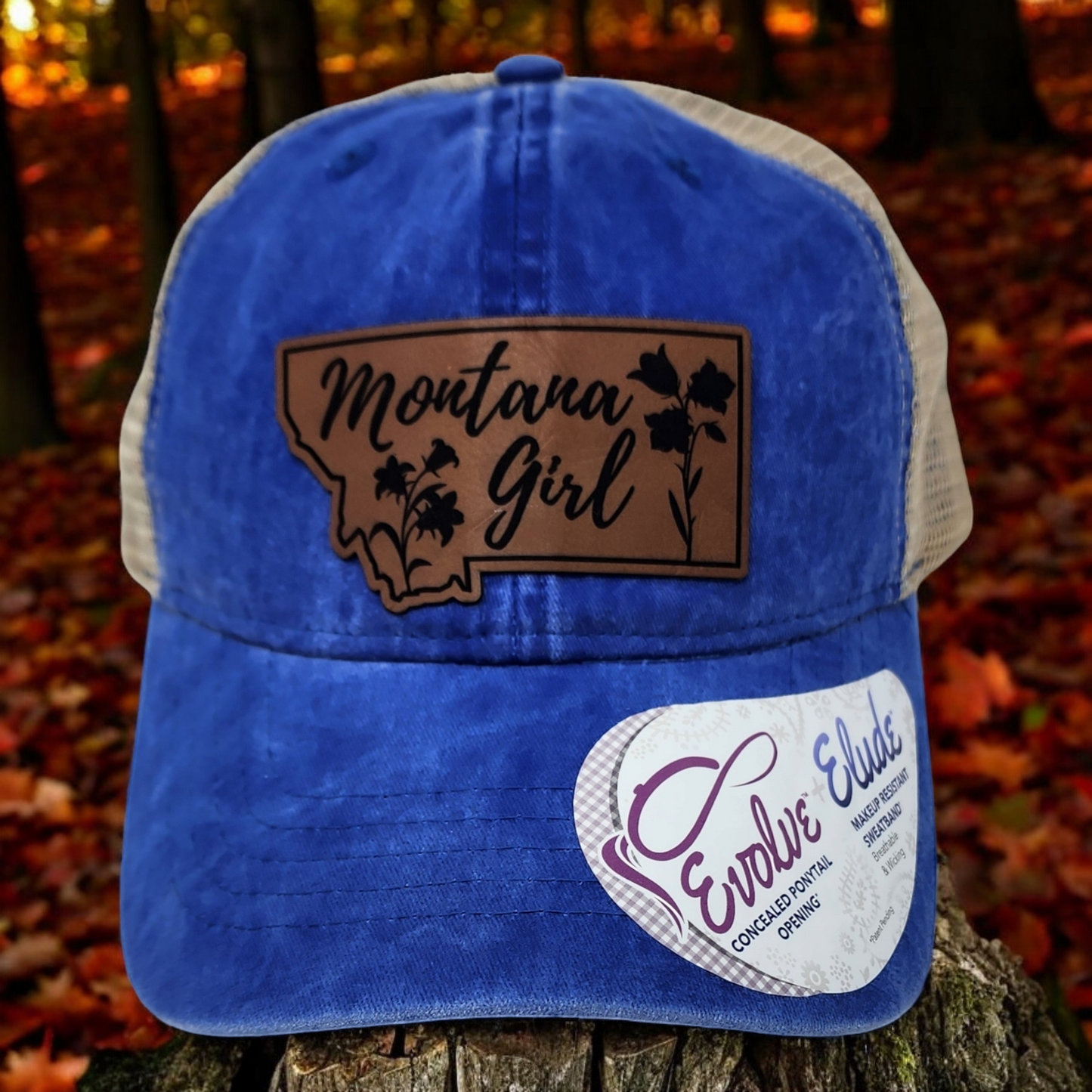 Montana Girl Infinity Her Women's Pigment Dyed Under Visor Flowers with Mesh Back Cap