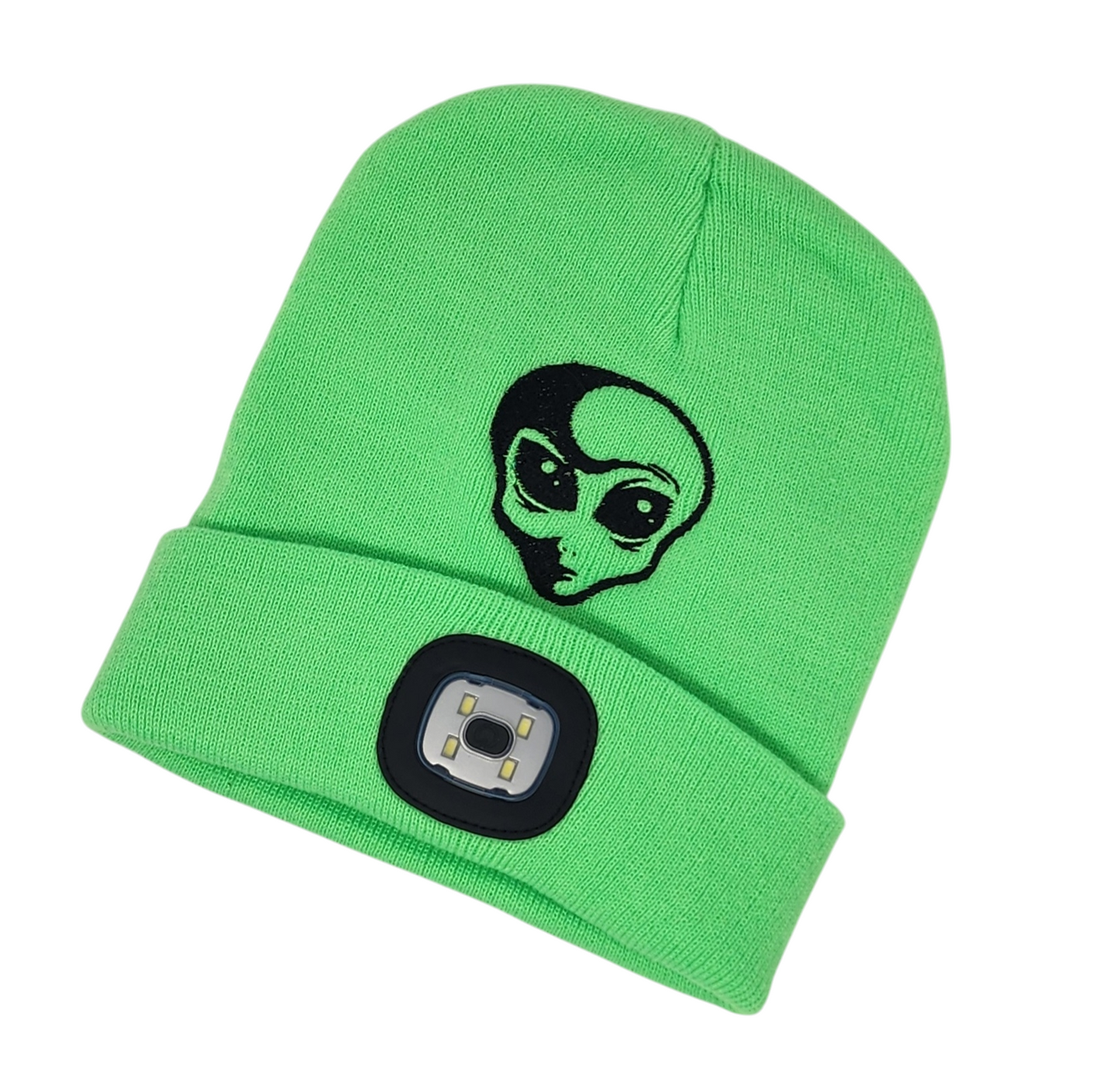 Embroidered Alien Beanie with rechargeable light| Embroidered Hat | Camping | Walking | Hiking | Jogging | Night Shift