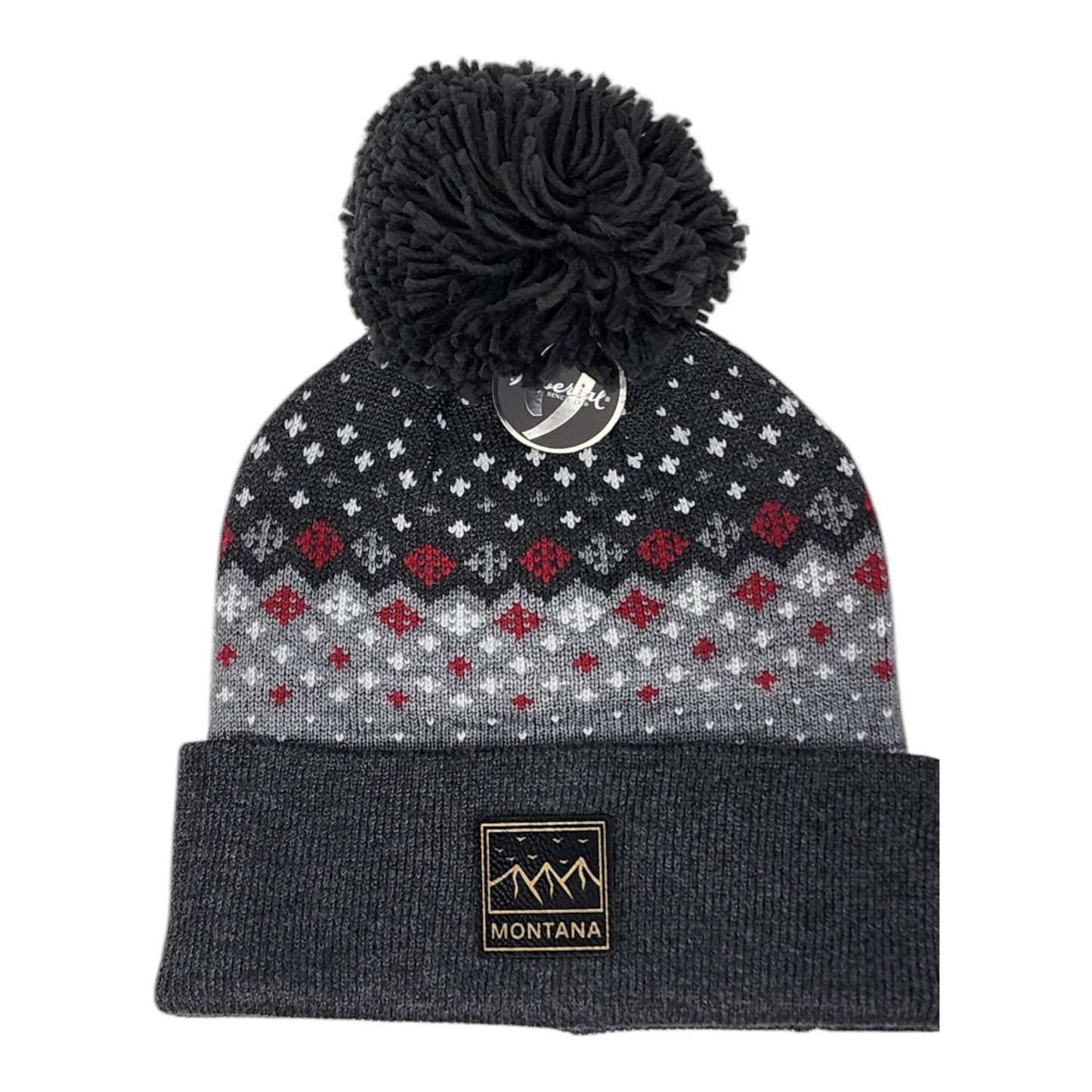 Montana Knit Beanie with Black and Gold Laser Engraved Patch | Unique Winter Hat | Gift for Mom, Dad, Sister, Brother, Friend