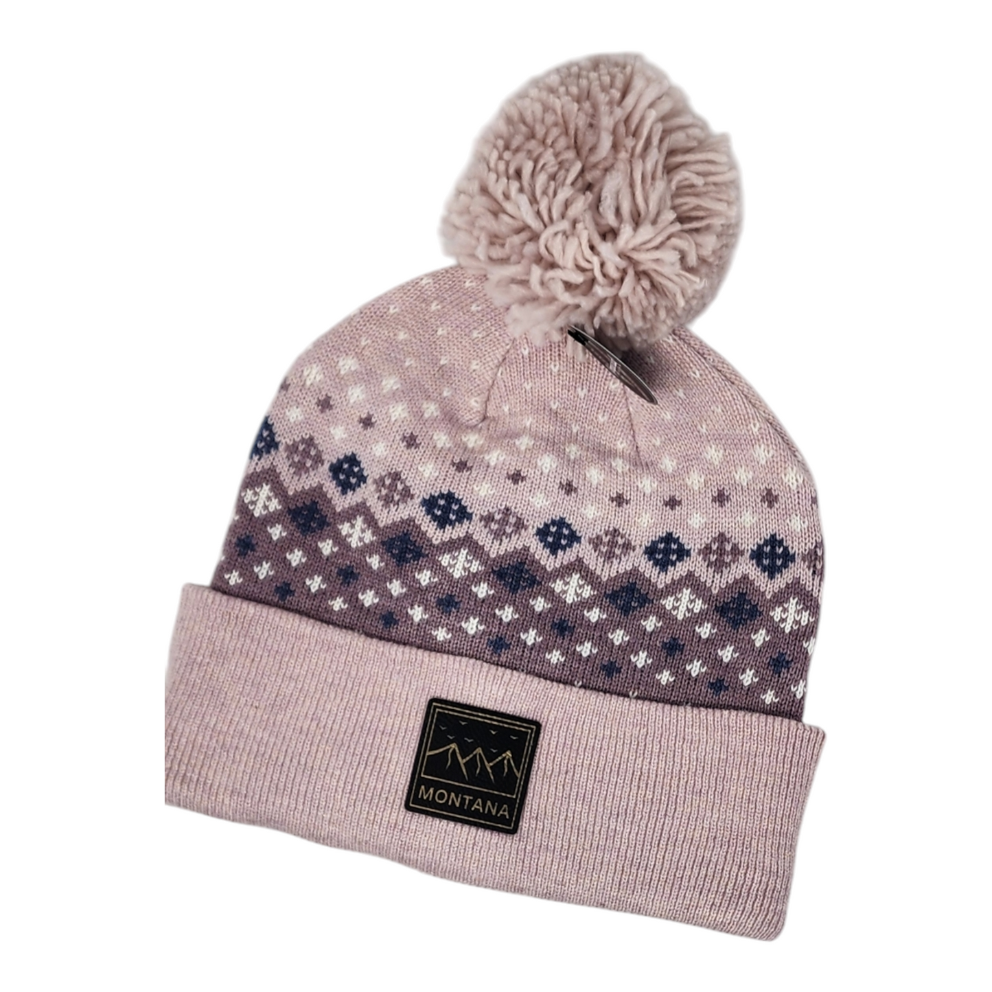 Montana Knit Beanie with Black and Gold Laser Engraved Patch | Unique Winter Hat | Gift for Mom, Dad, Sister, Brother, Friend