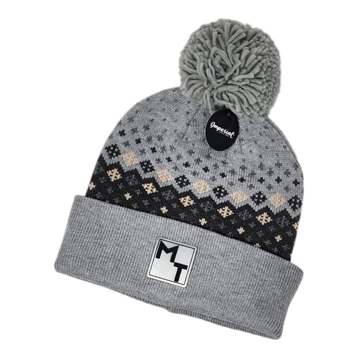 Montana Knit Beanie with Black and Gold Laser Engraved Patch | Unique Winter Hat | Gift for Mom, Dad, Sister, Brother, Friend