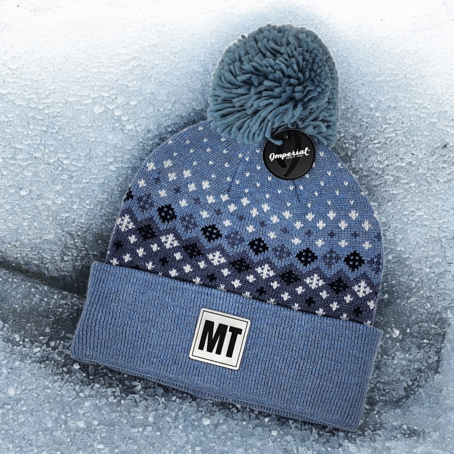 Montana Knit Beanie with Black and Gold Laser Engraved Patch | Unique Winter Hat | Gift for Mom, Dad, Sister, Brother, Friend