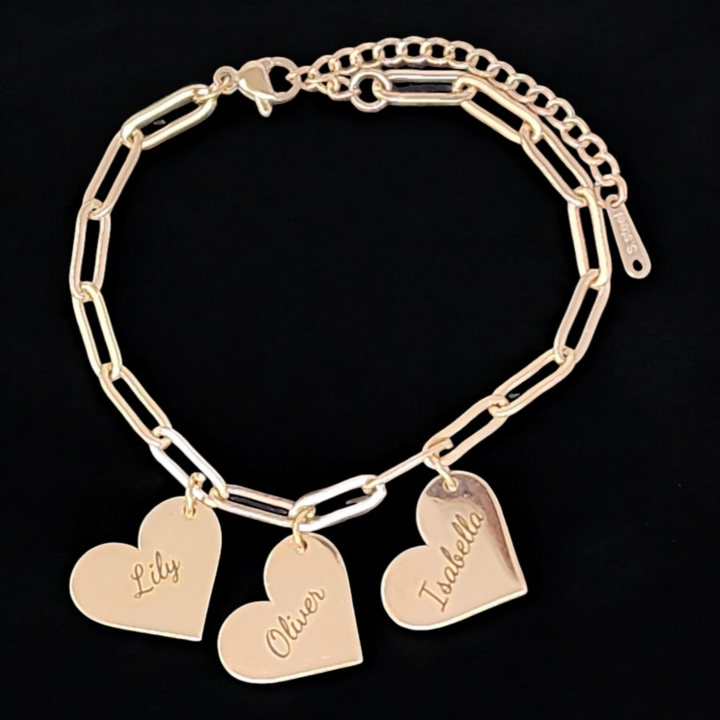 Personalized Heart Charm Bracelet