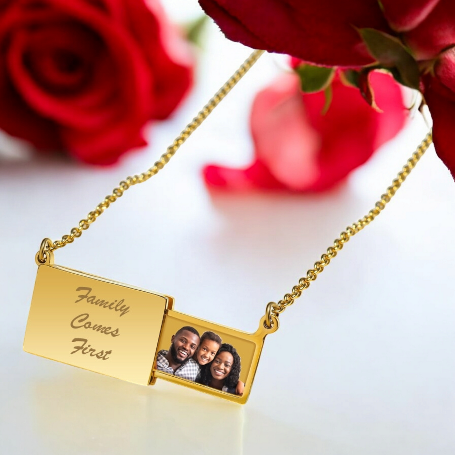 Personalized Locket Necklace with Slide-Out Picture