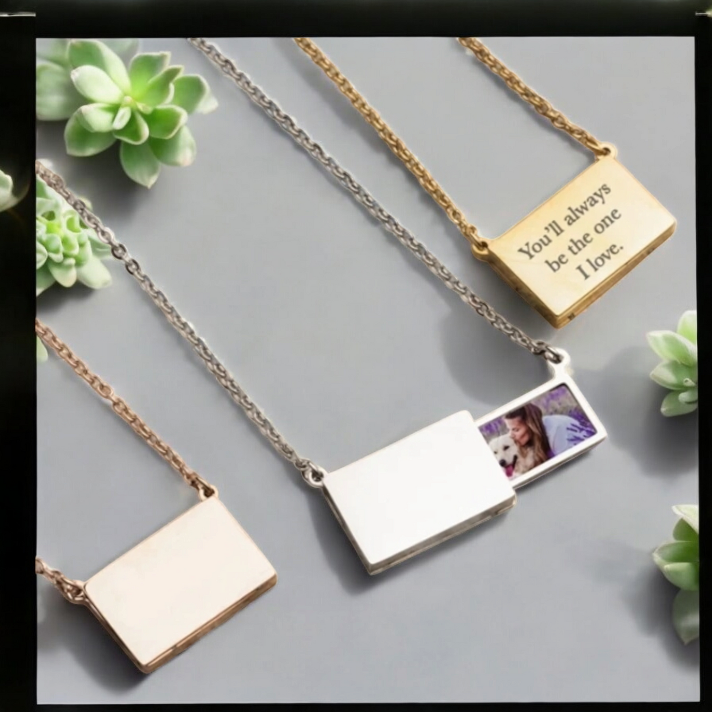 Personalized Locket Necklace with Slide-Out Picture