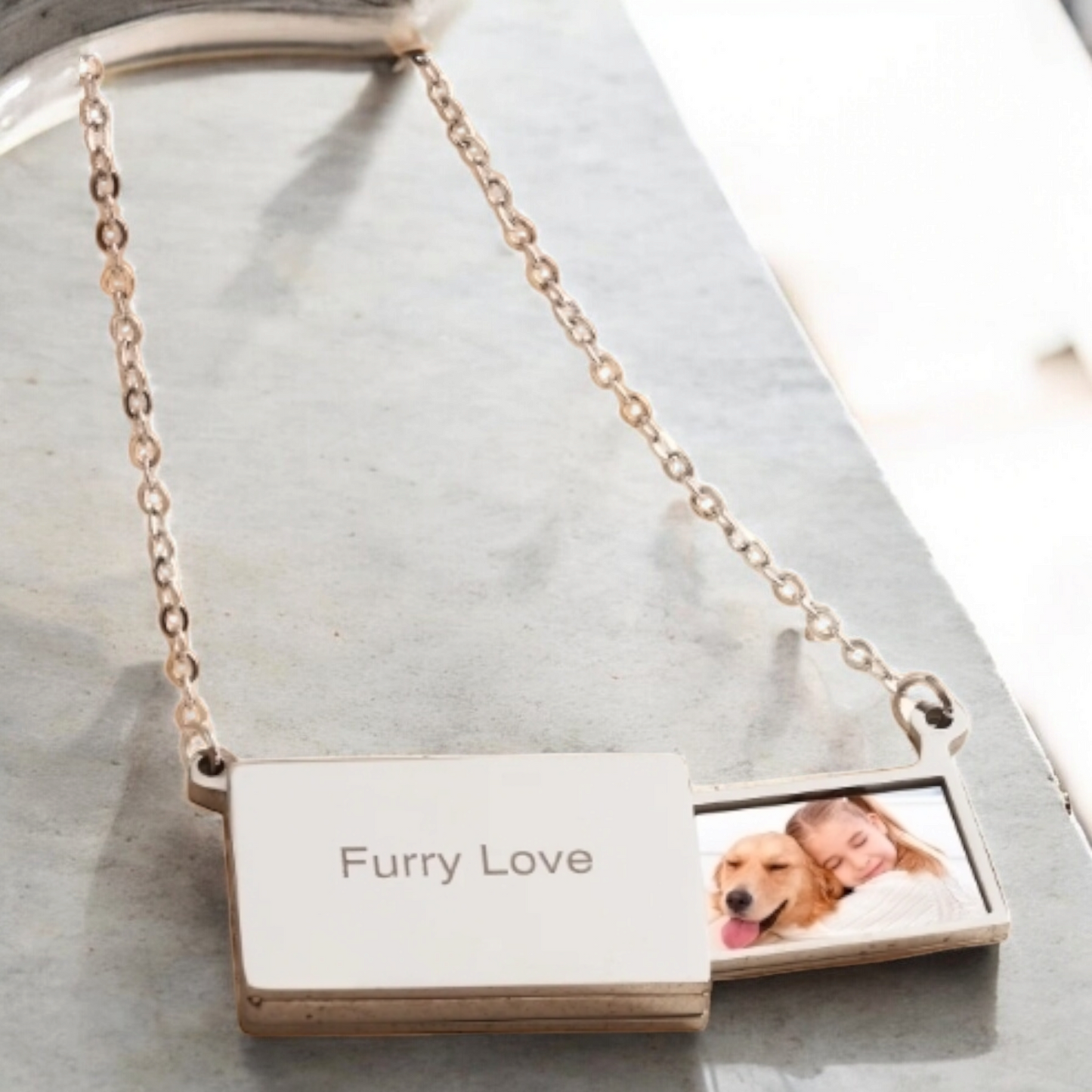 Personalized Locket Necklace with Slide-Out Picture