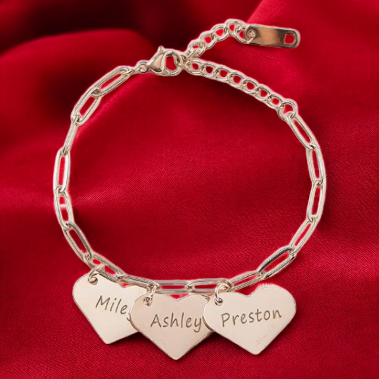 Personalized Heart Charm Bracelet