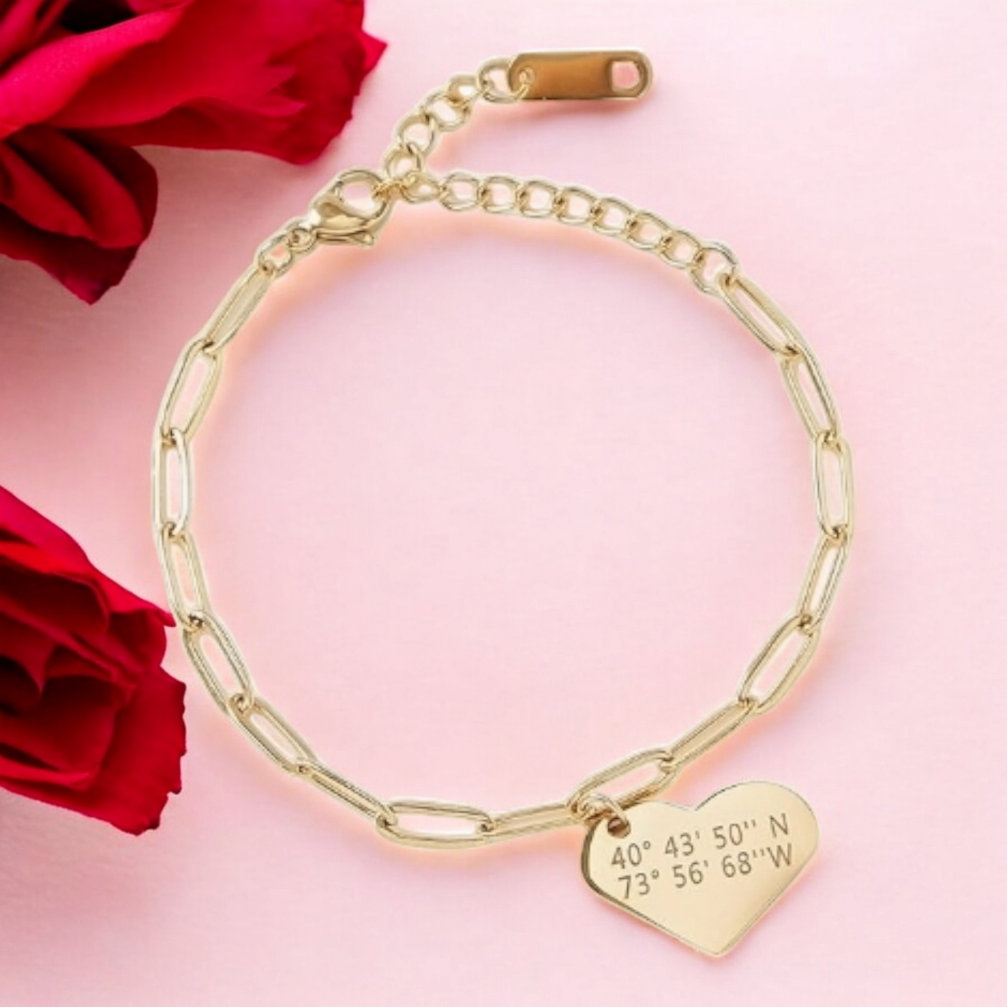 Personalized Heart Charm Bracelet