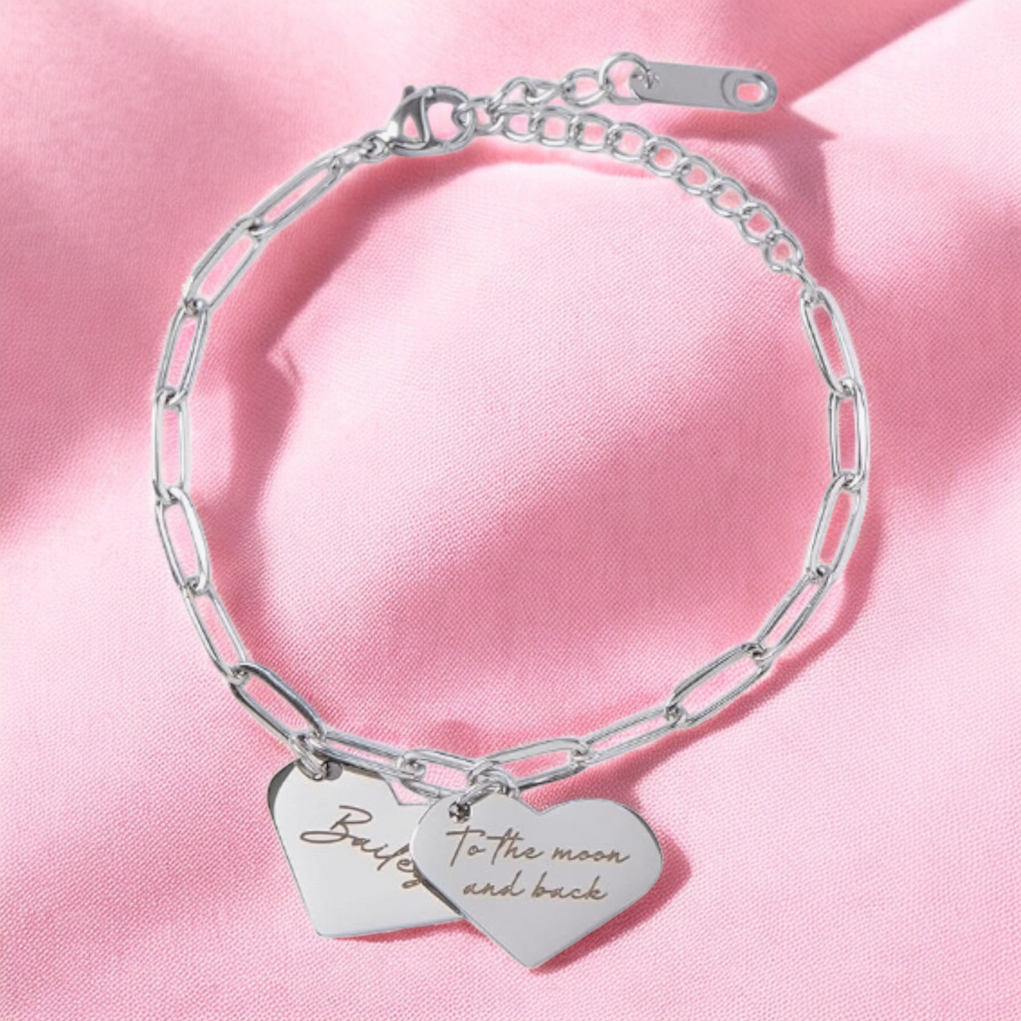 Personalized Heart Charm Bracelet