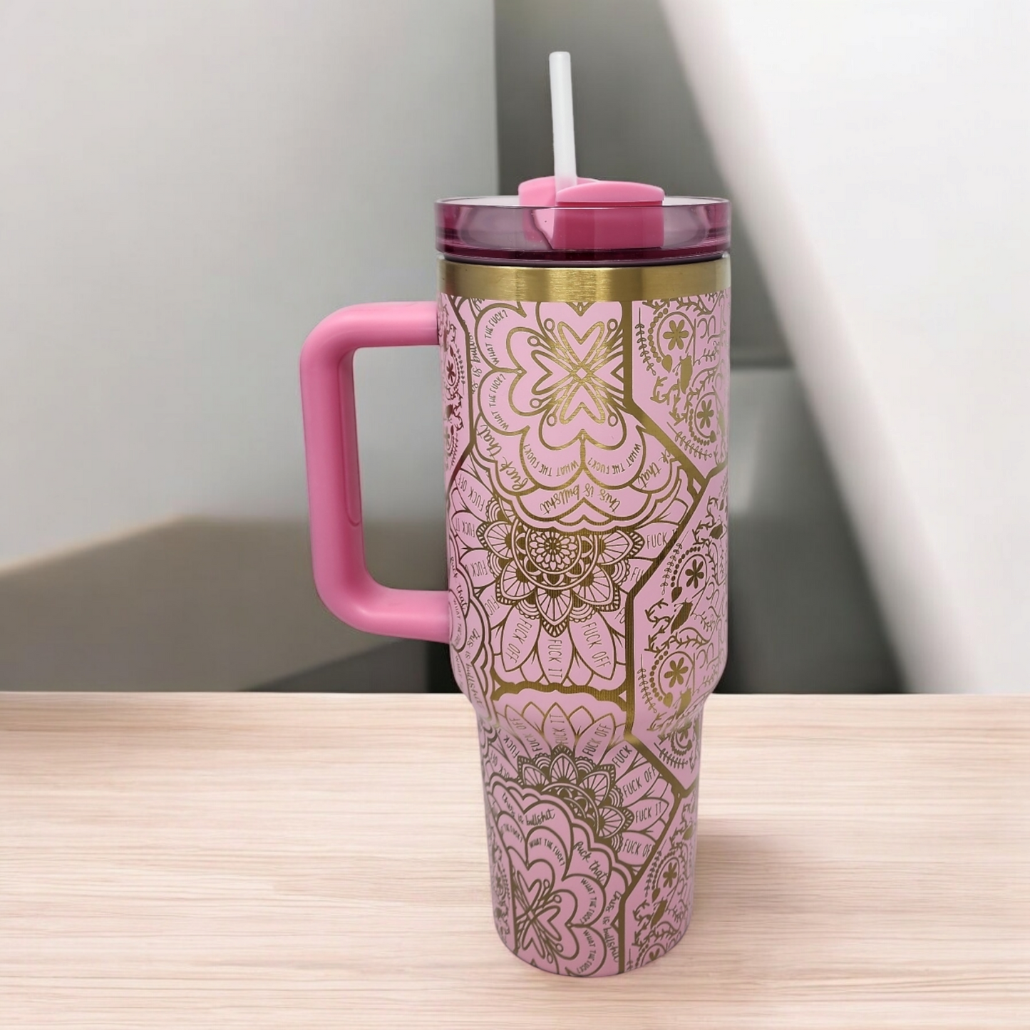 Nurse Cup Swear Mug Mandala Cuss Cup Divorce Gift Laser Engraved 40oz Tumbler Hidden Swear Words Funny Birthday Gift