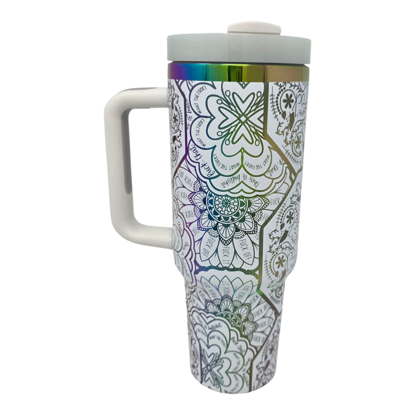 Nurse Cup Swear Mug Mandala Cuss Cup Divorce Gift Laser Engraved 40oz Tumbler Hidden Swear Words Funny Birthday Gift