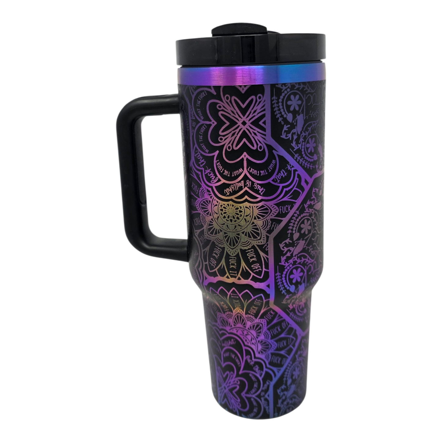 Nurse Cup Swear Mug Mandala Cuss Cup Divorce Gift Laser Engraved 40oz Tumbler Hidden Swear Words Funny Birthday Gift
