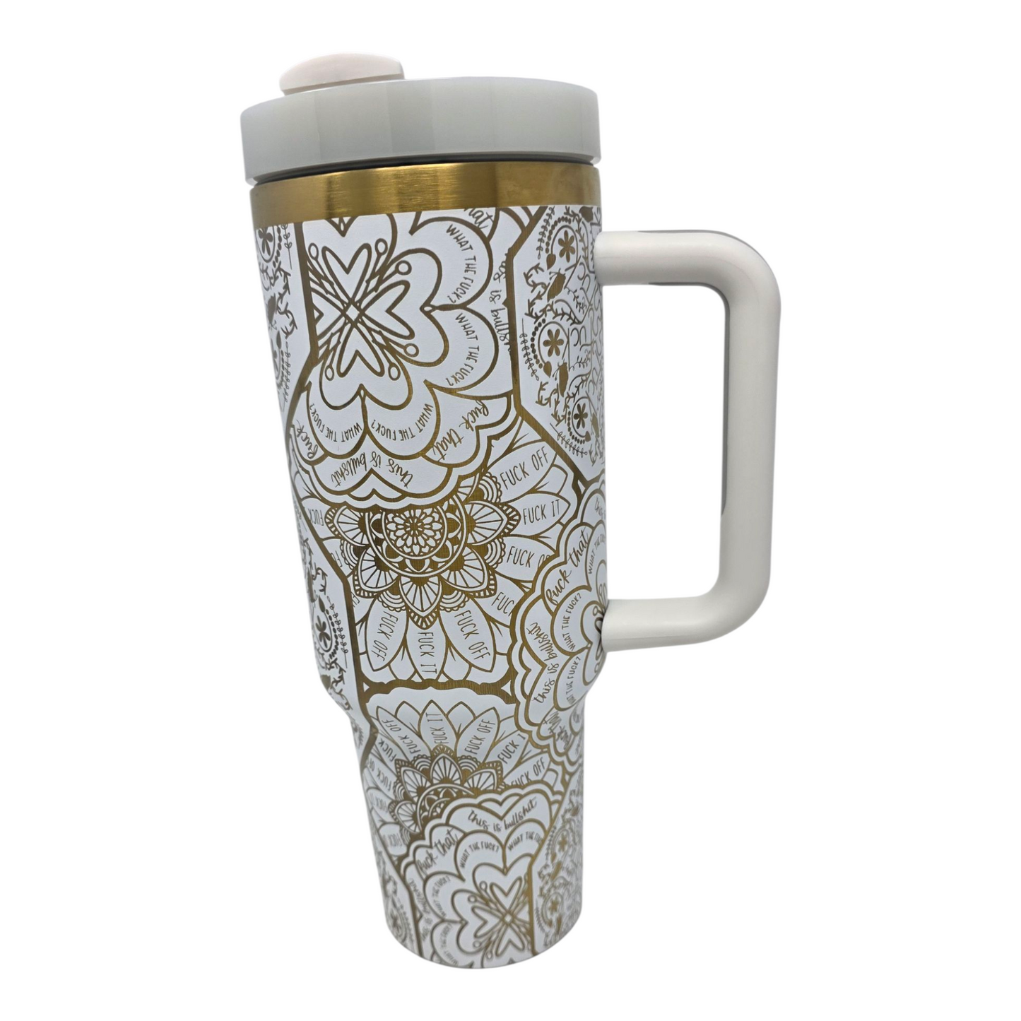Nurse Cup Swear Mug Mandala Cuss Cup Divorce Gift Laser Engraved 40oz Tumbler Hidden Swear Words Funny Birthday Gift