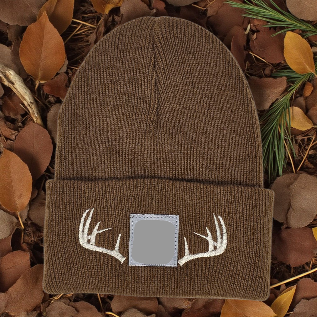 TODDLER/BABY Moose Deer or Elk Antler beanie Embroidered Boy's Winter Hat Woodland Theme Outdoor Mountain Wildlife Child Hat Baby Boy Hat