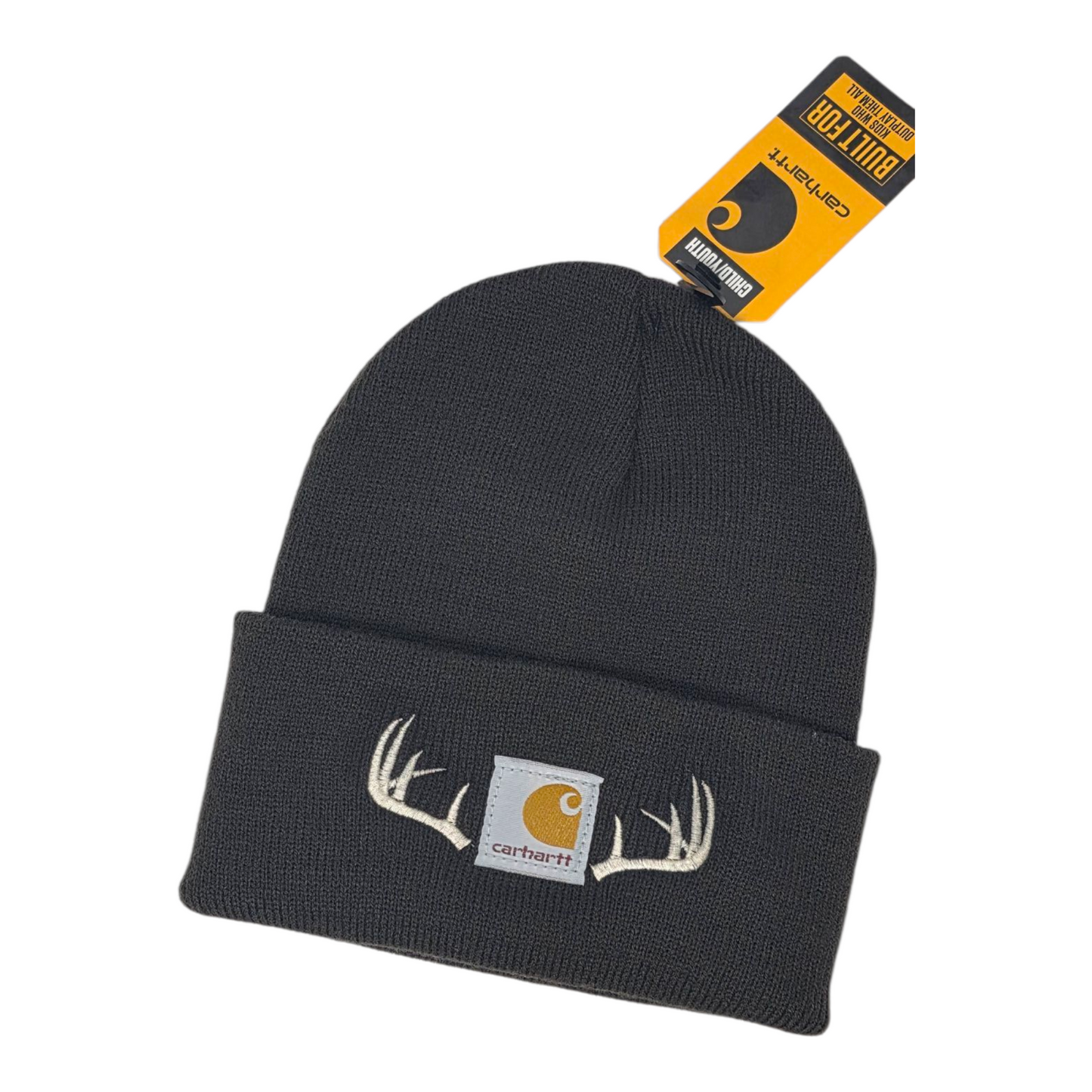 YOUTH Deer Antler beanie | Customizable Embroidered Boy's Winter Hat | Hunter | son | Grandson | kids hat