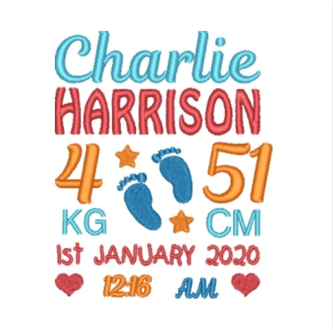Blue Dinosaur - Personalized Embroidered Message