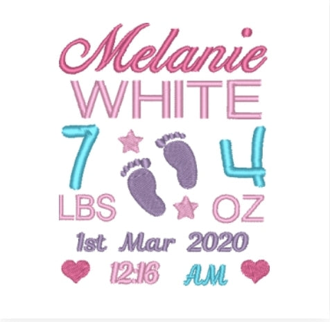 Pink Unicorn - Personalized Embroidered Message