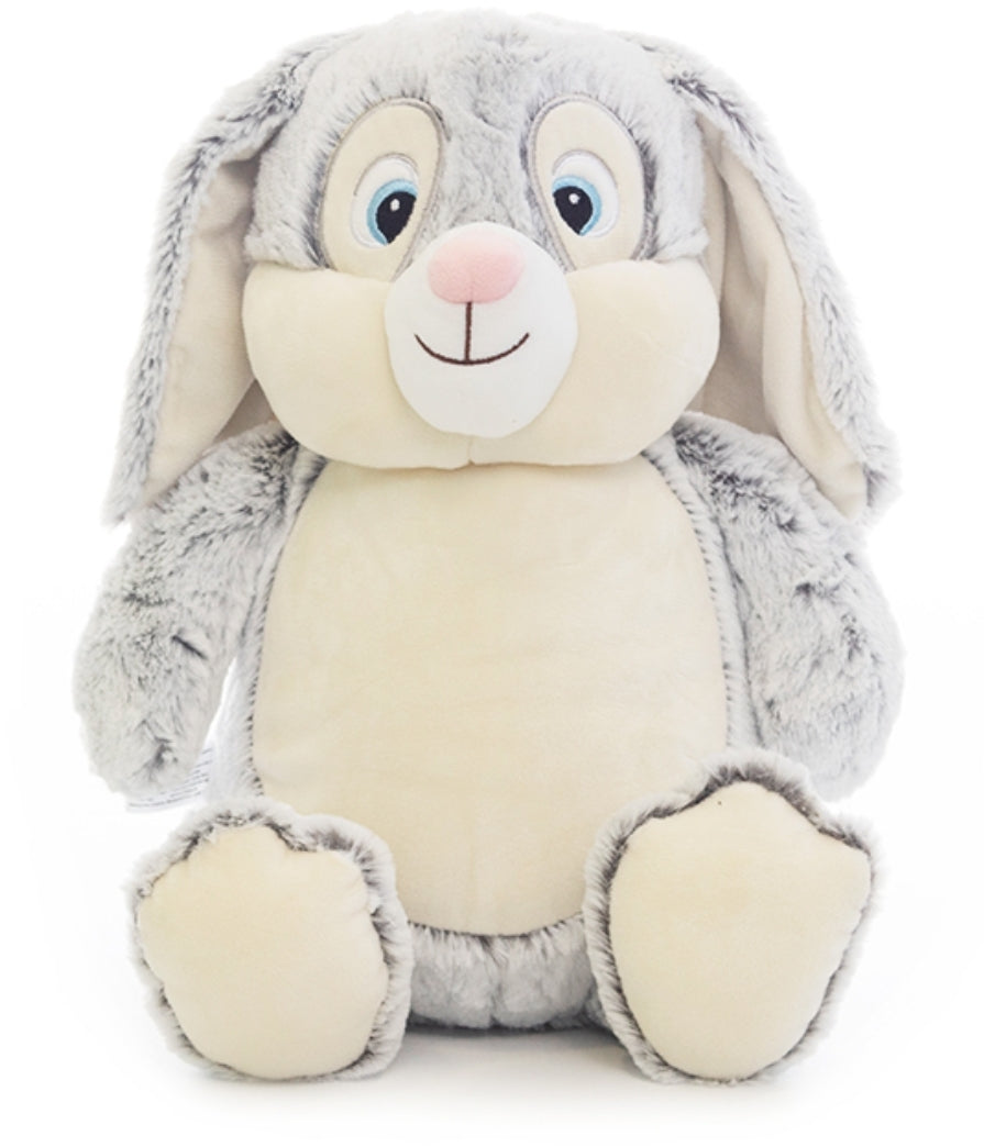 Grey Bunny - Personalized Embroidered Message