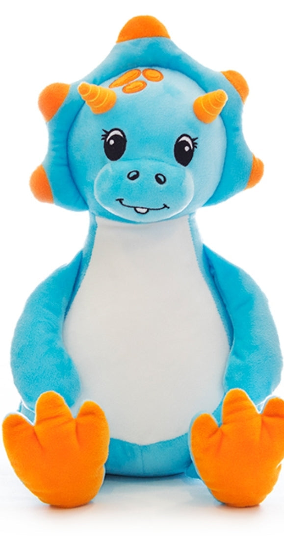 Blue Dinosaur - Personalized Embroidered Message