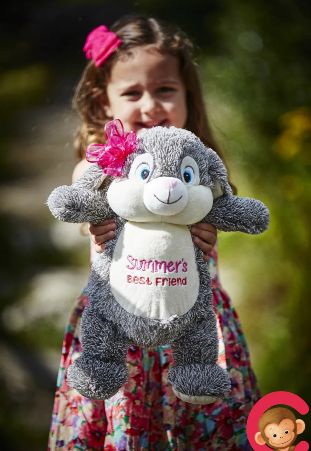 Grey Bunny - Personalized Embroidered Message