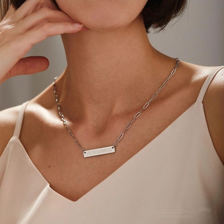 Personalized Horizontal Bar Necklace