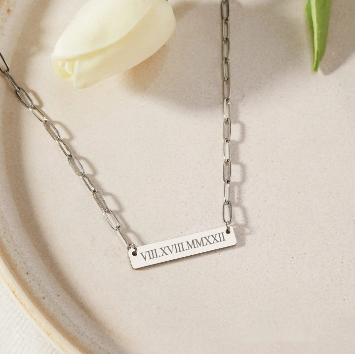 Personalized Horizontal Bar Necklace