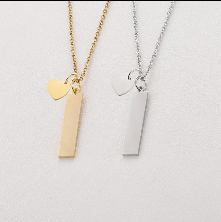 Personalized Vertical Bar Necklace