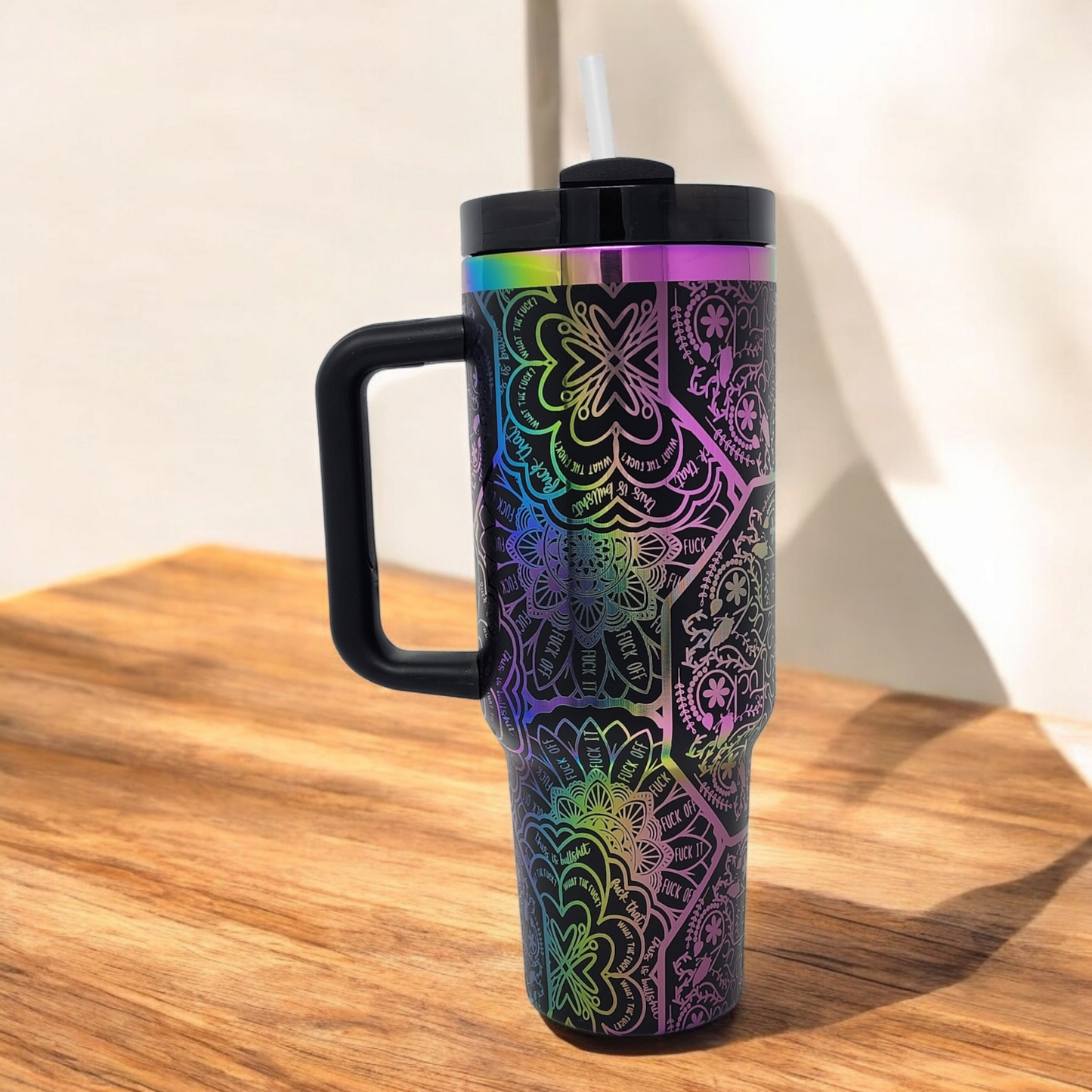 Nurse Cup Swear Mug Mandala Cuss Cup Divorce Gift Laser Engraved 40oz Tumbler Hidden Swear Words Funny Birthday Gift