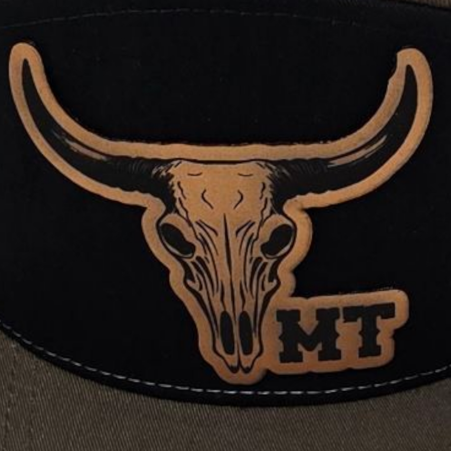 Western Richardson Flat Bill Snapback – Laser Engraved Cow Skull