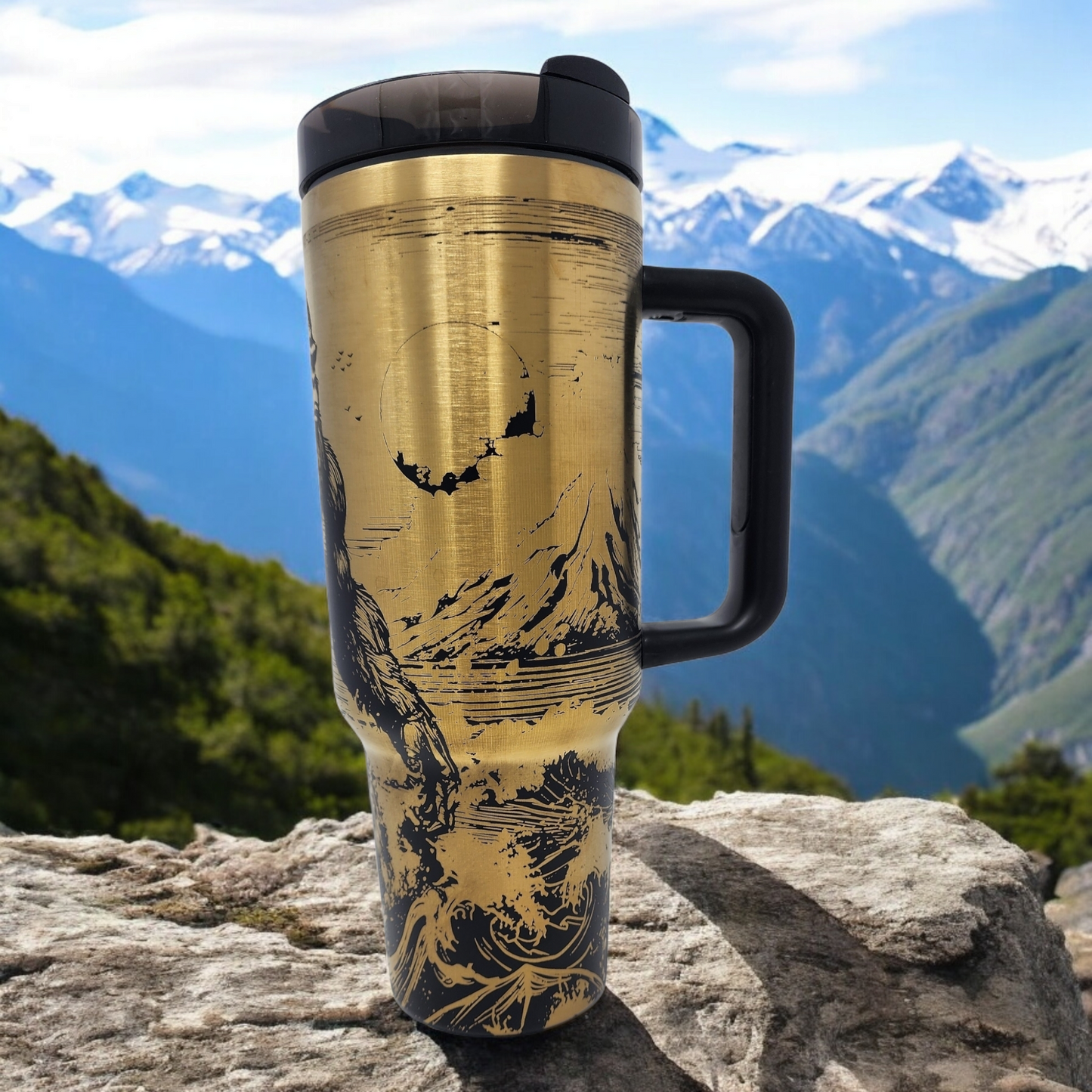 Bigfoot Laser Engraved 40 oz Tumbler Sasquatch Yeti