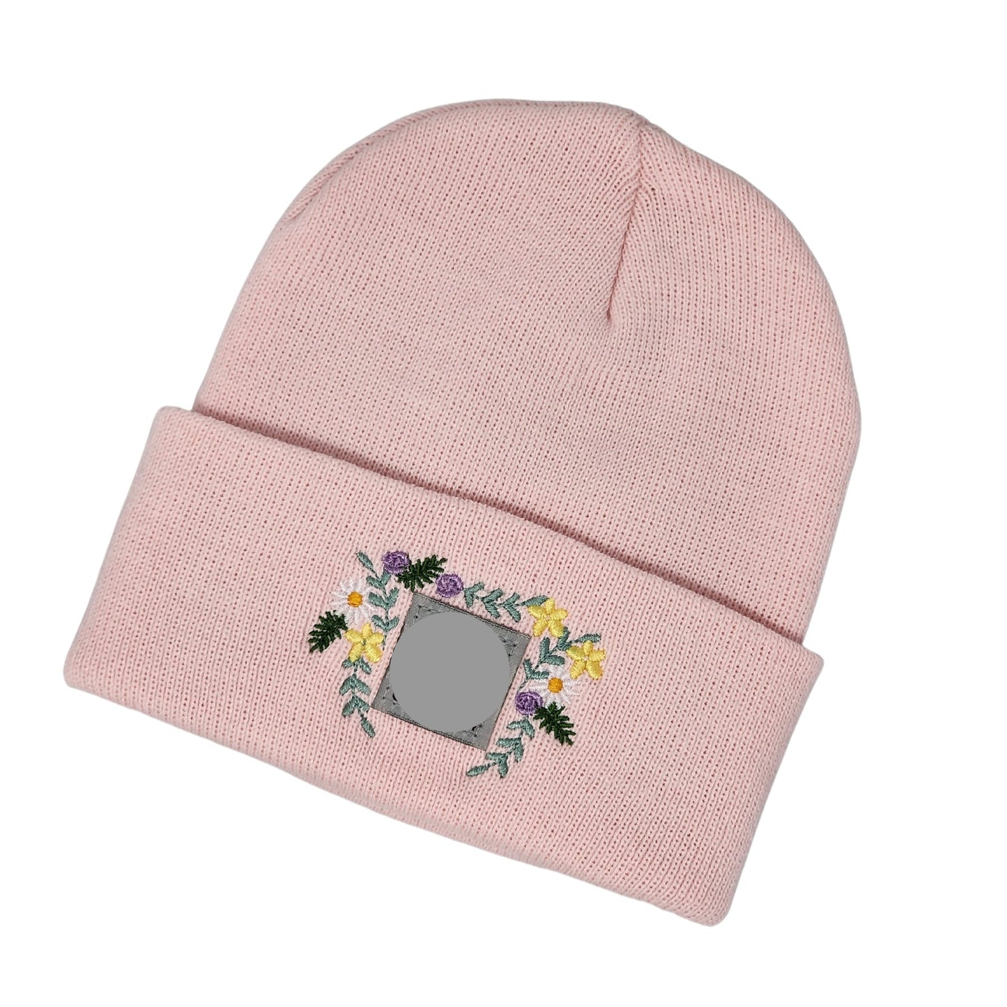 YOUTH Size Beanie with Embroidered Flowers | Unique Embroidered Child Winter Hat | Girl | Toddler
