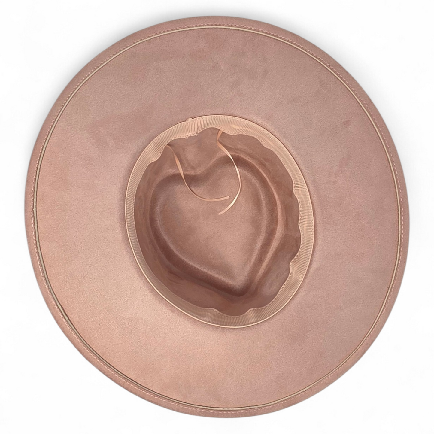 Dusty Pink Vegan Suede Wide Brim Hat - Laser Engraved Magnolia
