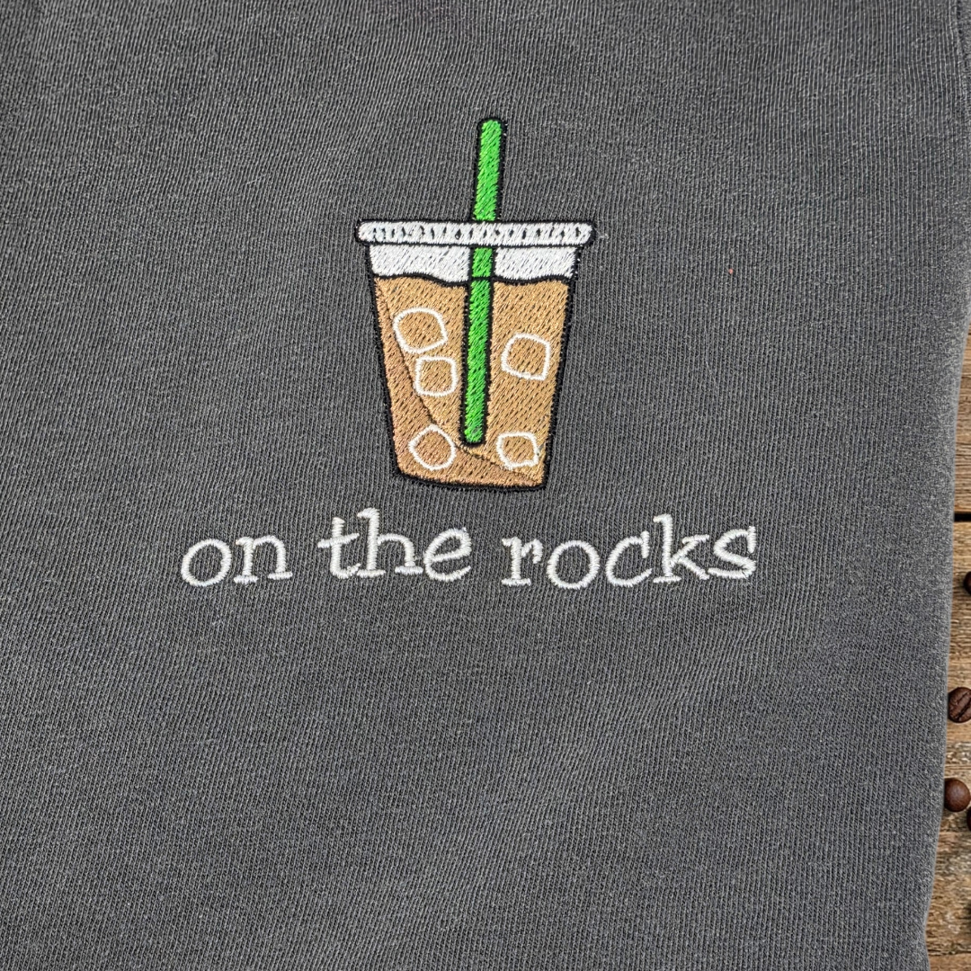 Comfort Colors Short Sleeve T-Shirt - Pepper with Embroidered Design