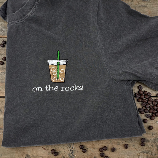 Comfort Colors Short Sleeve T-Shirt - Pepper with Embroidered Design